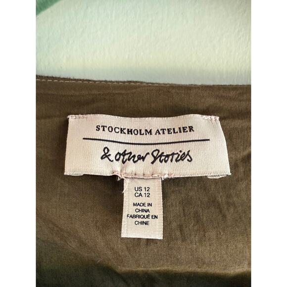 & Other Stories Tailored Linen Waistcoat Vest, Chocolate Brown, Size 12 - Picture 3 of 4